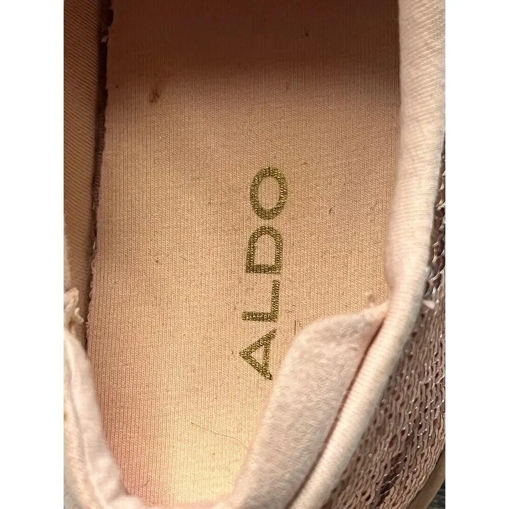 Aldo Rose Gold Sequined Kids Tennis shoes Size 5‎